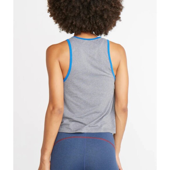 MARINE LAYER Weekend Sport Liza Gray Blue Lined Tank top Size M - Picture 2 of 5